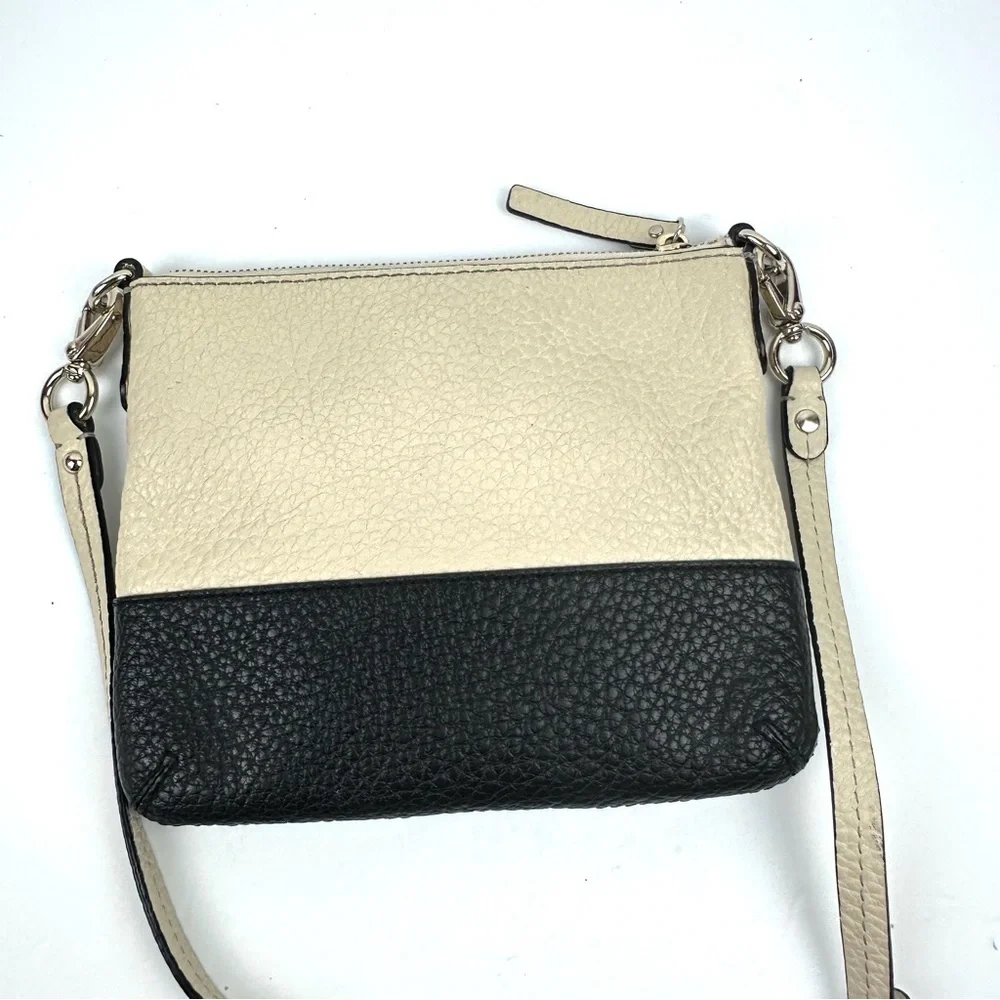 Kate Spade New York Grove Park Crossbody Bag Black Tan Leather‎ Handbag